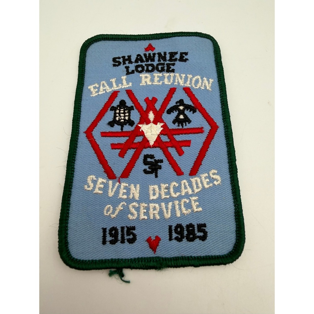 Vintage Shawnee Lodge Fall Reunion 1985 Patch Seven Decades of Service 1915-1985